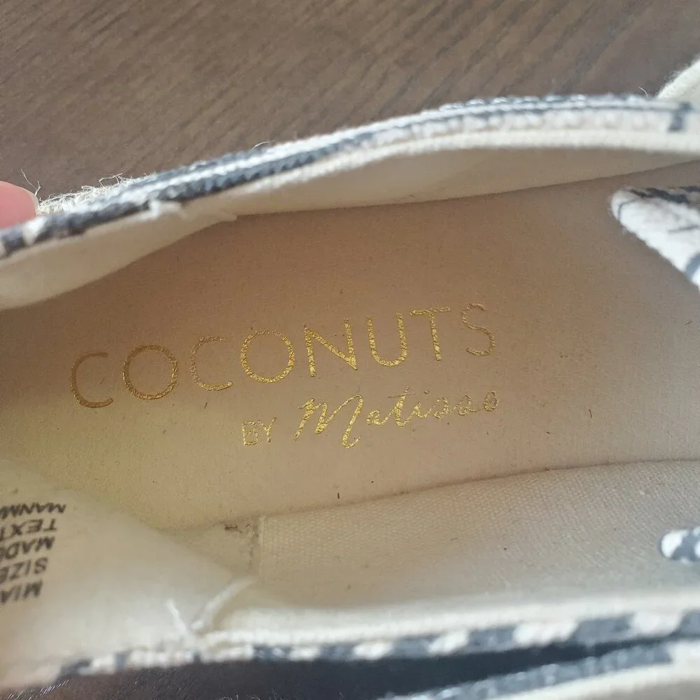 Coconuts by Matisse Cream and Navy Palm Print Espadrille Sneakers